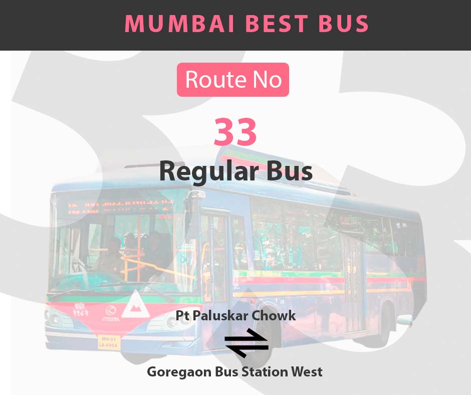 33 Mumbai Best City Bus Route And Timings Pt Paluskar Chowk To Goregaon Bus Station West 